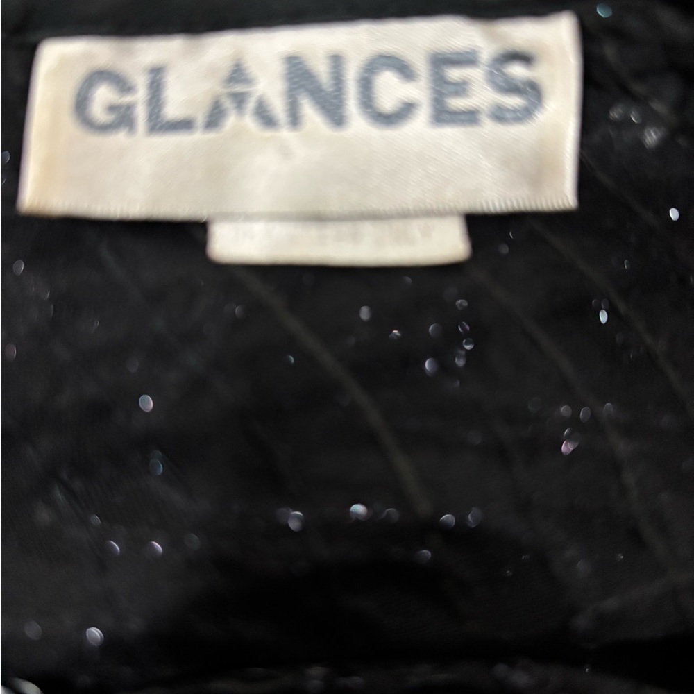 Black Lace Semi Sheer Sequined Top - Picture 5 of 7
